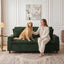 LLappuil 81" Corduroy Sofa, Comfy Loveseat Sofa Couch , Mid-Century Upholstered Couch for Living Room Beige