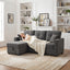 LLappuil 71" Sectional Sofa, Sectional Couch with Pull Out Sofa Bed Twin Size, Convertible Sofa Bed with Storage Chaise for Living Room, Compact Space, Polyester Fabric Dark Gray