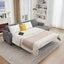 LLappuil Sectional Sofa, 107" Sectional Couch with Pull Out Sofa Bed Queen Size, 4 Seat Velvet Sofa with Memory Foam Mattress for Living Room Dark Gray