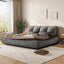 LLappuil Upholstered Platform Bed Queen Size, Oversized Wood Bed Frame with Padded Backrest Gray
