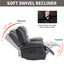 LLappuil Recliner Chair, 360° Swivel Massage Recliner Chair with Heat, Nursery Glider Rocker Manual Recliner Chair with Side Pockets for Living Room, Bedroom Gray
