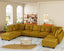 LLappuil Modular Sectional Sofa, 9 Seat Corduroy Sectional Sofa with Storage, 9 Back Cushion 9 Throw Pillow Yellow