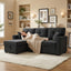 LLappuil 71" Sectional Sofa, Sectional Couch with Pull Out Sofa Bed Twin Size, Convertible Sofa Bed with Storage Chaise for Living Room, Compact Space, Polyester Fabric Black