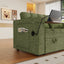 LLappuil Pull Out Sofa Bed Full Size, 65" Loveseat Sofa Convertible Sofa Bed, Chenille Sofa Couch with Small Toptable, Charging Port, Hidden Storage Armrest for Living Room Green