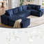 LLappuil 144" Sectional Sofa, Oversized Modular Sectional Couch with Chaise, Magazine Pockets, Removable Armrests, Cloud Boneless Corduroy Sofa Convertible Sofa Bed for Living Room