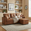 LLappuil Sectional Sofa, 71" Sectional Couch Convertible Sofa Bed, Pull Out Sofa Bed Full Size with Storage Chaise for Living Room, Foil Fabric Brown