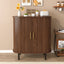 LLappuil 28" Wine Bar Cabinet, Coffee Bar Cabinet with 8-Grid Wine Rack, 5-Level Adjustable Shelves, 2 Glass Holders, 4 Hidden Storage Space