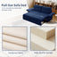 LLappuil Pull Out Sofa Bed Queen Size, Loveseat Sofa Convertible Sleeper Sofa Bed, Velvet Sofa Couch with Adjustbale Armrest, USB Charging Port for Living Room Blue