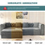 LLappuil Modular Sectional Sofa, Oversized Floor Sofa Convertible Sleeper Sofa Bed King Size, Velvet 3 Seater Sofa with Movable Ottoman for Living Room