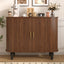 LLappuil 39" Wine Bar Cabinet, Coffee Bar Cabinet with 6 Wine Racks, 3 Glass Holders, 4 Hidden Storage Space
