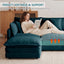 LLappuil 104" Sectional Sofa, Modular Sectional Couch with Movable Ottoman, Chenille Cloud Sofa Couch for Living Room