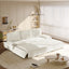 LLappuil 95" Pull Out Sofa Bed Queen Size, Oversized Corduroy Loveseat Sofa Couch Convertible Sofa Bed for Living Room Beige