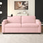 LLappuil 73" Loveseat Sofa, Pull Out Sofa Bed Full Size with 3" Mattress, Corduroy Sofa Couch with USB Ports, Cup Holders, Phone Holder Convertible Sofa Bed for Living Room Pink