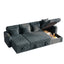 LLappuil 107" Sectional Sofa, U Shaped Sectional Couch with Storage Chaise, Pull Out Sofa Bed Convertible Sofa Bed, Corduroy Sofa Couch with USB Charging Port, Cup Holder for Living Room Dark Gray