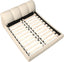 LLappuil Upholstered Platform Bed King Size, Oversized Wood Bed Frame with Padded Backrest Beige