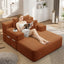 LLappuil Chaise Lounge Chair Indoor, Corduroy Boneless Sofa Bed, Deep Seat Sleeper Couch Reading Chairs, Cloud Sofas Couches for Living Room, No Assembly Required Orange