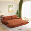 LLappuil 73" Pull Out Sofa Bed Queen Size, Corduroy Loveseat Sofa Couch Convertible Sofa Bed for Living Room Orange