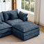 LLappuil Modular Sectional Sofa, Sectional Couch with Movable Ottoman, Chenille 4 Seat Cloud Sofa Couch for Living Room Blue