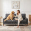 LLappuil 81" Corduroy Sofa, Comfy Loveseat Sofa Couch , Mid-Century Upholstered Couch for Living Room