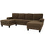 LLappuil Sectional Sofa, 104" Sectional Couch with Dual Chaise, Upholstered Sofa Couch for Living Room Brown