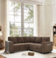 LLappuil 76" x 76" Sectional Sofa, Sectional Couch with Pull Out Sofa Bed Twin Size, 4 Seat Sofa Couch with Cup Holders & Side Pocket Convertible Sofa Bed for Living Room, Polyester Brown
