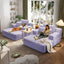 LLappuil 2 Piece Chaise Lounge Chair Indoor, Corduroy Boneless Sofa Bed, Deep Seat Sleeper Couch Reading Chairs, Cloud Sofas Couches for Living Room, No Assembly Required Purple