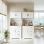 LLappuil 69" Kitchen Pantry, Kitchen Pantry Storage Cabinet with LED Light & Outlet, Kitchen Hutch with 6 Hooks, Drawer, Adjustable Shelves White