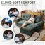 LLappuil 80" Pull Out Sofa Bed Queen Size, Loveseat Sofa Convertible Sofa Bed, Chenille Sofa Couch for Living Room Green
