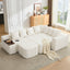 LLappuil Modular Sectional Sofa, 138" Oversized Sectional Couch Wiht USB & Wireless Charge, 6 Seat Corduroy Sofa Couch with Coffee Table Board for Living Room Beige