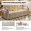 LLappuil 73" Pull Out Sofa Bed Queen Size, Loveseat Sofa Convertible Sleeper Sofa Bed, Corduroy Sofa Couch for Living Room Beige