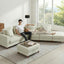 LLappuil 147" Modular Sectional Sofa, Sectional Couch with 2 Movable Coffee Table Ottoman, Oversized 6 Seat Chenille Sofa Couch for Living Room Beige