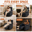 LLappuil Chenille Recliner Chair, 360° Swivel Reclining Chair with Detachable Adjustable Neck Pillow, Manual Nursery Glider Rocker Recliner Chair for Living Room Blue