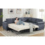 LLappuil Sectional Sofa, Pull Out Sofa Bed Queen Size, 6 Seat Sofa Couch Convertible Sleeper Sofa Bed for Living Room Gray