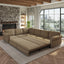 LLappuil Sectional Sofa Couch, Oversized Chenille Sofa with Pull Out Sofa Bed for Living Room Camel