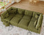 LLappuil Modular Sectional Sofa, 8 Seat Corduroy Sectional Sofa with Storage, 8 Back Cushion 8 Throw Pillow Green