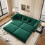 LLappuil Pull Out Sofa Bed King Size, 89" Chesterfield Sofa Convertible Sleeper Sofa Bed, Velvet 3-Seater Sofa with Movable Ottoman for Living Room Green