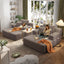 LLappuil 2 Piece Chaise Lounge Chair Indoor, Corduroy Boneless Sofa Bed, Deep Seat Sleeper Couch Reading Chairs, Cloud Sofas Couches for Living Room, No Assembly Required Brown