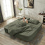 LLappuil Sectional Sofa Bed, Futon Convertible Sofa Bed King Size, Plush Corduroy Loveseat Sofa Couch for Living Room Green