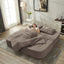 LLappuil Sectional Sofa Bed, Futon Convertible Sofa Bed King Size, Plush Corduroy Loveseat Sofa Couch for Living Room Brown
