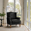 LLappuil Accent Chair, Mid-century Wingback Single Sofa Chair with Nailhead Trim Armrest, Flower Printed Polyester Fabric Reading Chair for Living Room