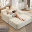 LLappuil Chaise Lounge Chair Indoor, Corduroy Boneless Sofa Bed, Deep Seat Sleeper Couch Reading Chairs, Cloud Sofas Couches for Living Room, No Assembly Required Beige