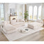 LLappuil Sectional Sofa, Oversized 138" Sectional Couch Convertible Sofa Bed, 6 Seat Corduroy Sofa Couch with Side Pocket for Living Room, No Assembly Beige