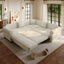 LLappuil Sectional Sofa, Pull Out Sofa Bed King Size, 5 Seat Chenille Sofa Couch Convertible Sleeper Sofa Bed for Living Room Beige