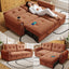 LLappuil 77" Pull Out Sofa Bed Queen Size, Loveseat Sofa Convertible Sofa Bed with USB Port Cupholders, Chenille Sofa Couch for Living Room Orange