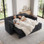 LLappuil 82" Loveseat Sofa, Pull Out Sofa Bed Queen Size, Chenille Sofa Couch with 270° Swivel Side Table, USB & Type-c Charging Port fr Living Room Black