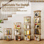 LLappuil 5 Tier Rotating Bookshelf, 360° Display Swivel Bookcase, Corner Bookshelf for for Bedroom, Living Room Gold