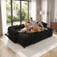 LLappuil 86" Sectional Sofa, Sectional Couch with Pull Out Sofa Bed, Corduroy Sofa Couch Convertible Sofa Bed with Storage Chaise, Small Desktop, Charging Port for Living Room