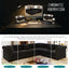 LLappuil 115" Sectional Sofa, Oversized Sectional Couch with Pull Out Sofa Bed King Size, Velvet Button Tufted Chesterfield Sofa Couch with Trim Rolled Arms for Living Room Black