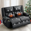 LLappuil Loveseat Recliner Chair, Massage Recliner Chair with Heating, Manual Oversized Recliner Home Theater with Cup Holders, Side Pocket for Adults Black