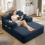 LLappuil Chaise Lounge Chair Indoor, Corduroy Boneless Sofa Bed, Deep Seat Sleeper Couch Reading Chairs, Cloud Sofas Couches for Living Room, No Assembly Required Blue